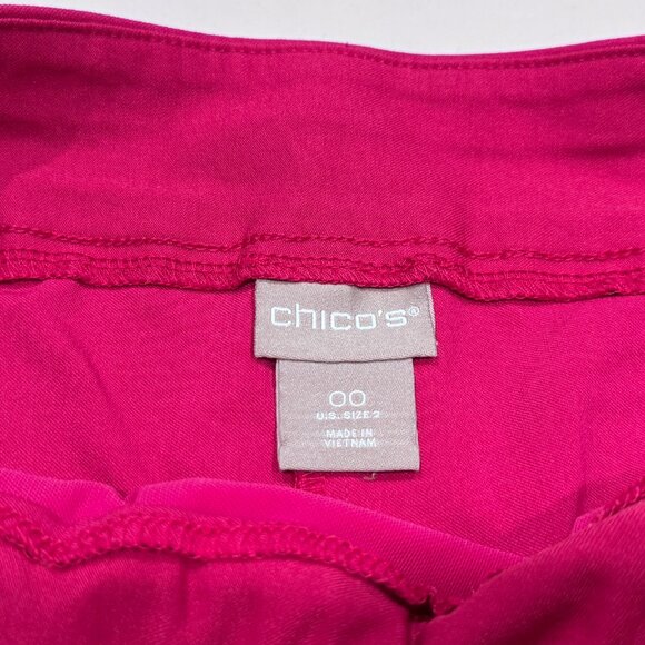 Chico's Brigitte Cropped Pants in Fuschia; Chico's Sz 00--US Sz 0/2 - Picture 4 of 6